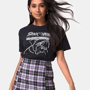 MOTEL ROCKS plaid mini skirt